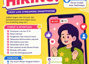 Lowongan Kerja Host Live Streaming Smartphone di Tasikmalaya Terbaru 2026