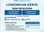 Lowongan Kerja Web Developer Digi Solution Terbaru Juli 2026