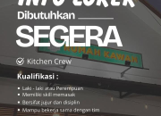 Lowongan Kerja Kitchen Crew Rumah Kawan Tasikmalaya Terbaru 2026