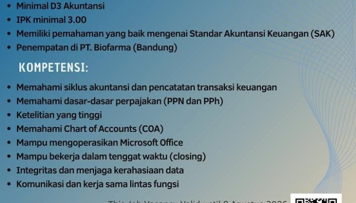 Lowongan Kerja PT Sabil Huda Utama (Administrasi Keuangan & Corporate Communication) Terbaru Agustus 2026
