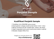 Lowongan Kerja Penjahit Sample Kalisha Tasikmalaya Terbaru 2026