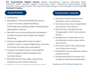 Lowongan Kerja SM Digi Farm & PT SuperMedia Digital Utama 2026 (Digital Marketing, Content Creator & AI Content Creator)