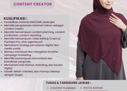 Lowongan Kerja Content Creator Rizkahijabc Tasikmalaya 2026